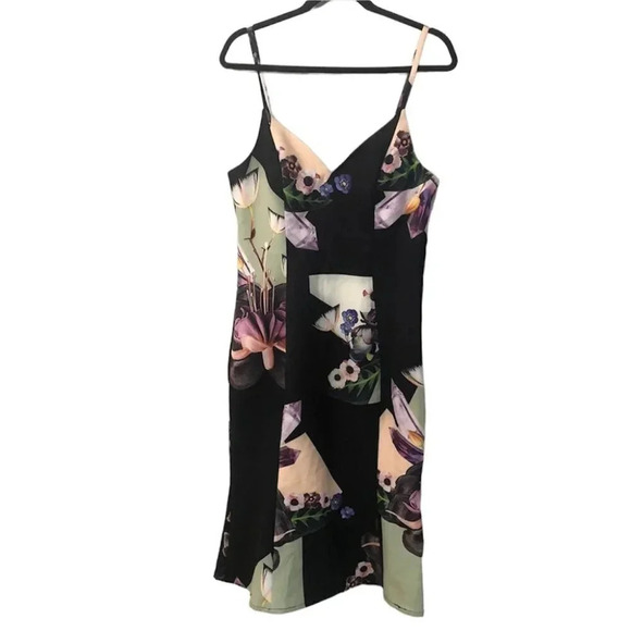 Bariano Australia Tulip Style Floral Midi Spaghetti Strap Dress Size XL NWT - Picture 1 of 12